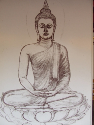 Drawing line Buddha