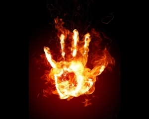 Palm Hand Burnt Fire Wallpaper 1