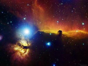 stocktrek images alnitak region in orion flame nebula ngc2024 horsehead nebula ic434