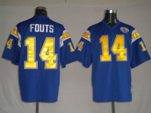 DAN FOUTS 14 SAN DIEGO CHARGERS TROWBACK BLUE JERSEYS