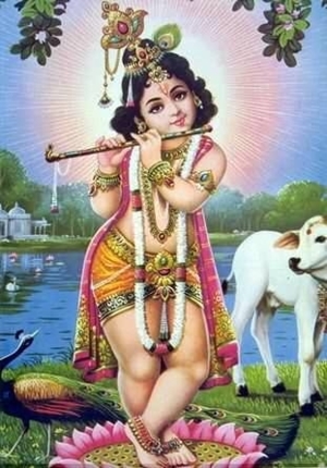 Krishna

In Hinduism and Indian mythology Krishna is the eighth avatar or reincarnation of the god Vishnu. Also Krishna is one of the most popular H