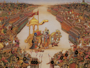 Mahabharata - Krishna instructs Arjuna