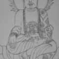 พระอมิตาภะพุทธเจ้า วาดเองครับด้วยหมึกฝนกับพู่กันจีน