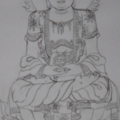 พระอมิตาภะพุทธเจ้า วาดเองครับด้วยหมึกฝนกับพู่กันจีน