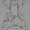 พระอมิตาภะพุทธเจ้า วาดเองครับด้วยหมึกฝนกับพู่กันจีน